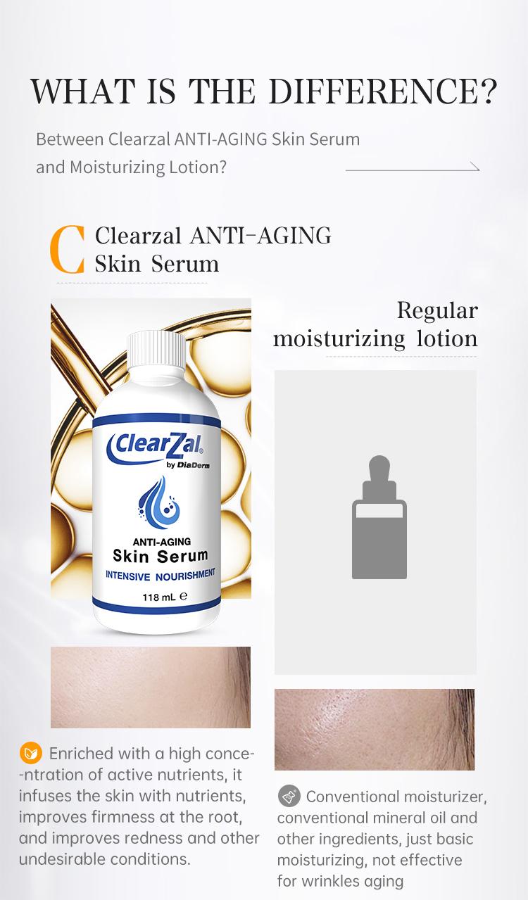 ClearZal by DiaDerm Anti-Aging Skin Serum 4 oz - All Natural Moisture Embracing Formula with Essential Oils for Dryness Relief & Elasticity Restoration - Alcohol-Free, Non-Greasy, Hydrating Moisturizer