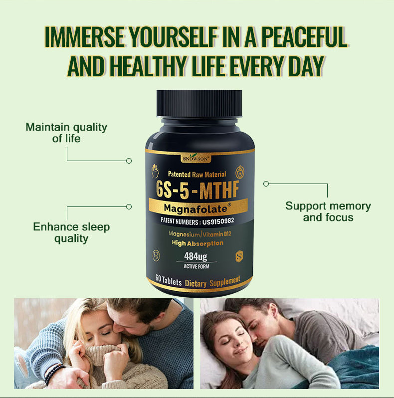 SNOWSON 6S-5-MTHF- Methylfolate (Active B9 Folate) Supplement - Supports Mood, Methylation, Cognition,CardiovascularHealth, Nerve Health,Energy Metabolism,gut health- 60 Tablets 484ug folate.