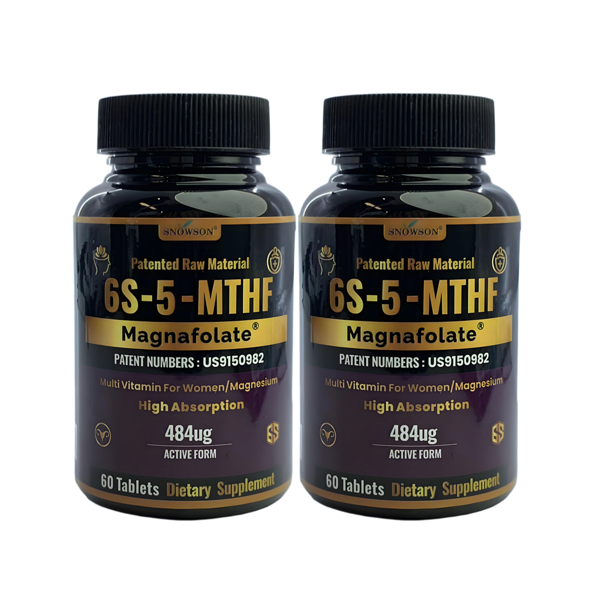 SNOWSON Magnafolate 6S-5-MTHF Women's Multivitamin, 484ug Active Form, 60 Tablets