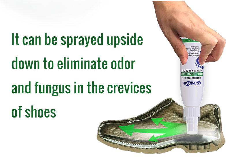 ClearZal Antimicrobial Foot Sanitizer with Tea Tree Oil, 4-Ounce Bottle - Refreshing and Long-lasting Disinfectant with Natural Ingredients