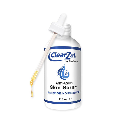 ClearZal by DiaDerm Anti-Aging Skin Serum 4 oz - All Natural Moisture Embracing Formula with Essential Oils for Dryness Relief & Elasticity Restoration - Alcohol-Free, Non-Greasy, Hydrating Moisturizer